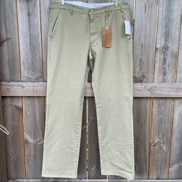 AG Adriano Goldschmied Pants Trousers Standard Issue Khaki Straight Size 34 NWT - Picture 1 of 10